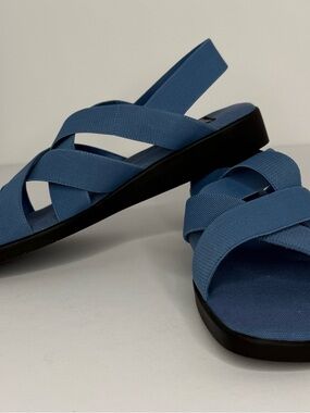 Mootsies Tootsies Denim Blue Crisscross Slingback Sandals
